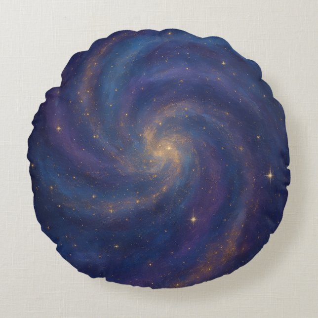 Galactic Swirl Round Cushion (Front)