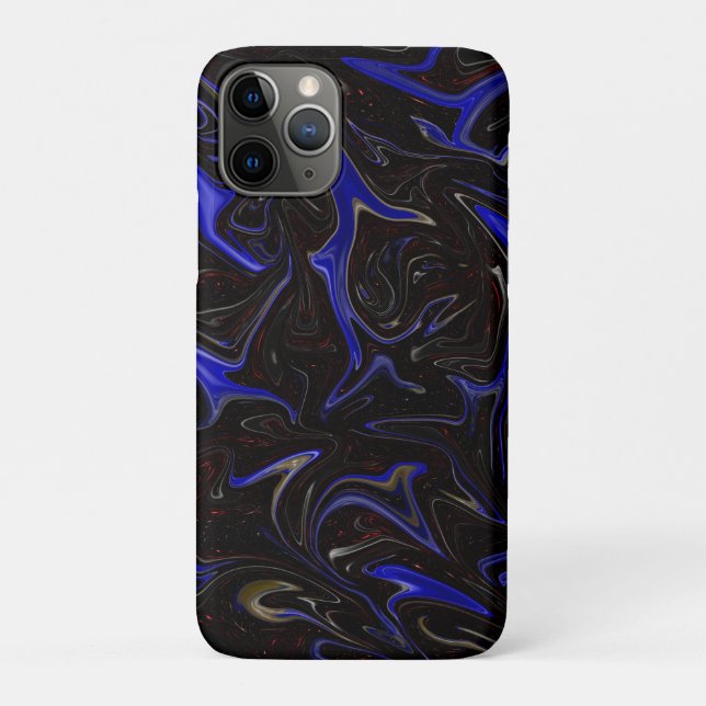 "Galactic Swirl: The Blue and Black Space Marble" Case-Mate iPhone Case (Back)