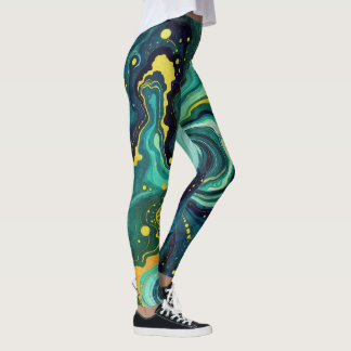 Galactic Swirls in Vivid Colors 2 Leggings