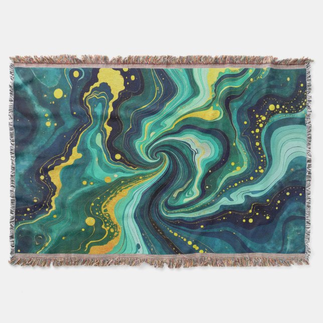 Galactic Swirls in Vivid Colors 2 Throw Blanket (Front)