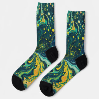 Galactic Swirls in Vivid Colours 1 Socks