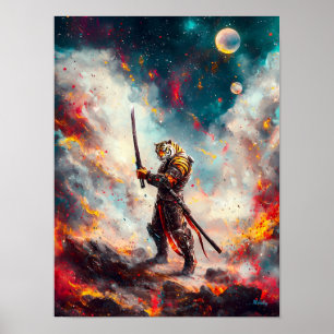 Galactic Tiger Samurai – Cosmic Blade Master Poster