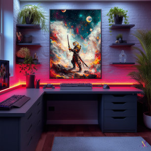 Galactic Tiger Samurai – Cosmic Blade Master Poster