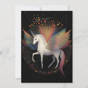 Galactic Unicorn Rainbow Colored Stars Deep Space Invitation