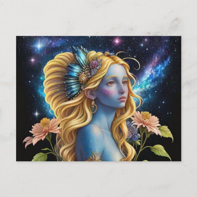 *~* Galactic Women Fantasy Jewels AP58 Galaxy Holiday Postcard (Front)