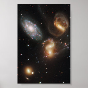 Galactic wreckage in Stephan's Quintet Poster