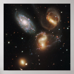 Galactic wreckage in Stephan's Quintet Poster
