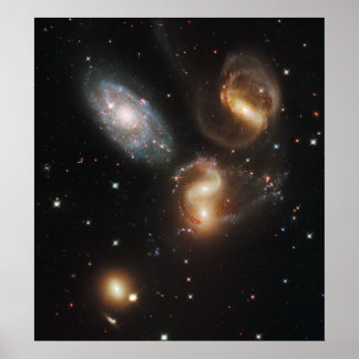 Galactic Wreckage in Stephan's Quintet Poster