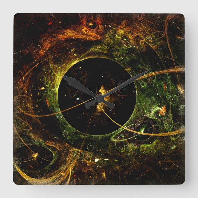 Galactica Space Travel Science Fiction Square Wall Clock (Front)