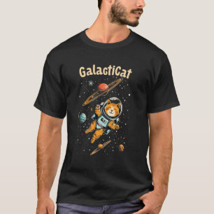 GalactiCat Graphic - Space Astronaut Cat in Galaxy T-Shirt