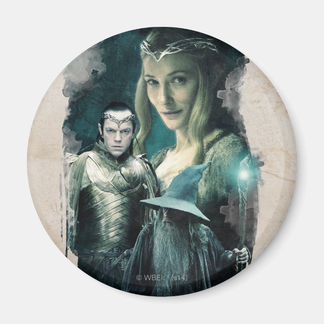 Galadriel, ELROND™, & Gandalf Graphic Magnet (Front)