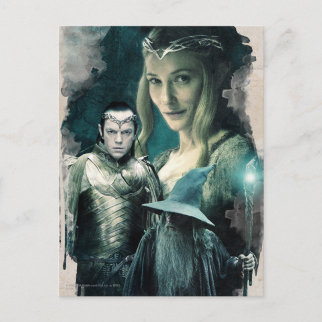 Galadriel, ELROND™, & Gandalf Graphic Postcard (Front)