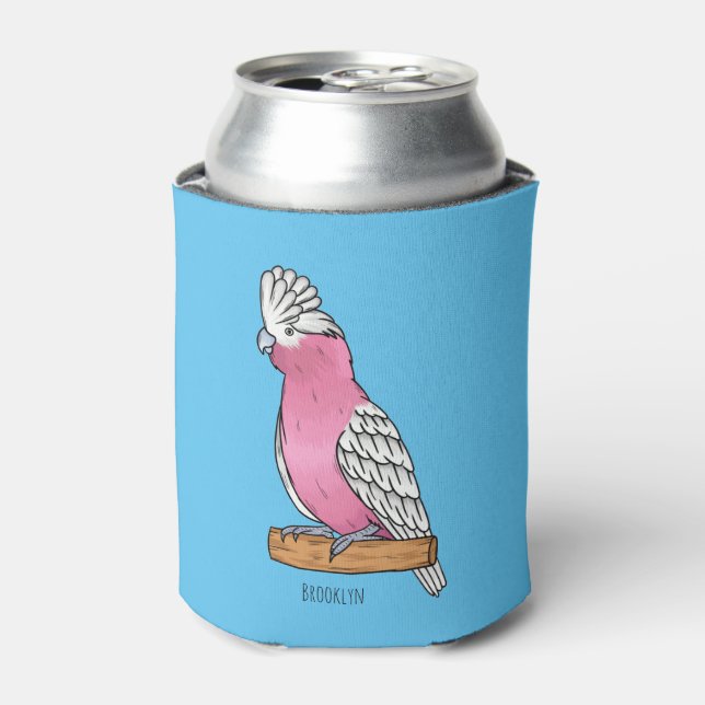 Galah bird cartoon illustration can cooler (Can Front)