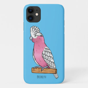 Galah bird cartoon illustration iPhone 11 case