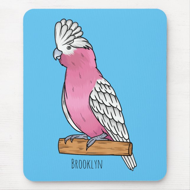 Galah bird cartoon illustration mouse mat (Front)