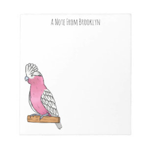 Galah bird cartoon illustration  notepad