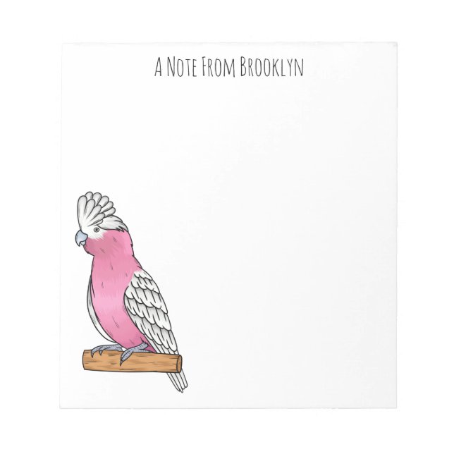 Galah bird cartoon illustration  notepad (Front)