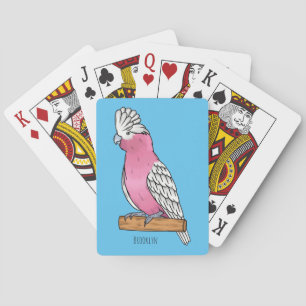 Galah bird cartoon illustration playing cards