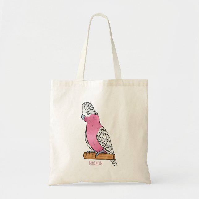 Galah bird cartoon illustration tote bag (Front)