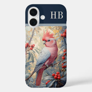 Galah Cockatoo Parrot Monogram Personalised iPhone 16 Case