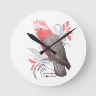 Galah Cockatoo Round Clock