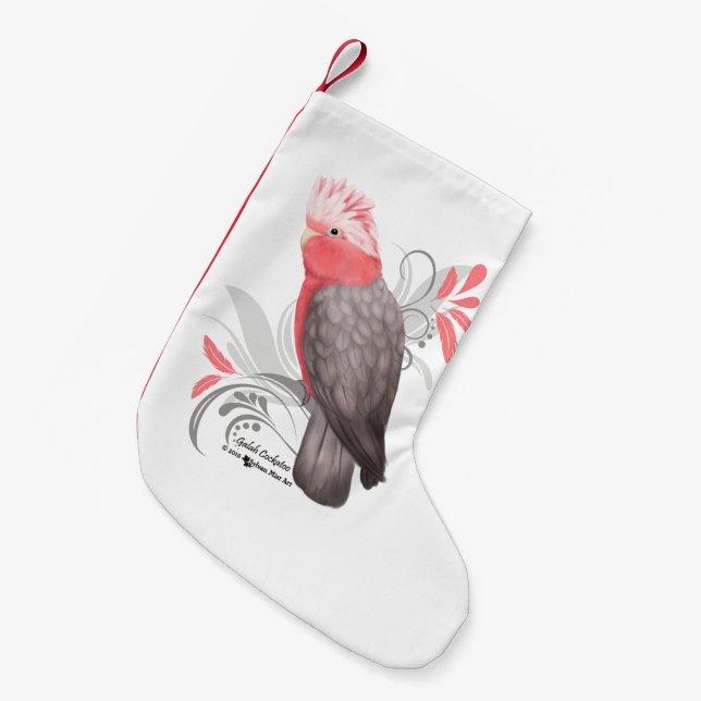 Galah Cockatoo Small Christmas Stocking (Front (Hanging))
