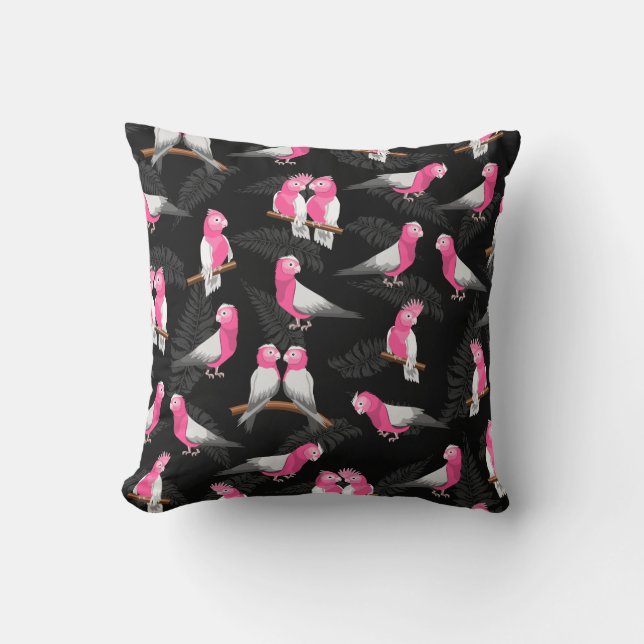 Galah pink cockatoo pattern cushion (Front)