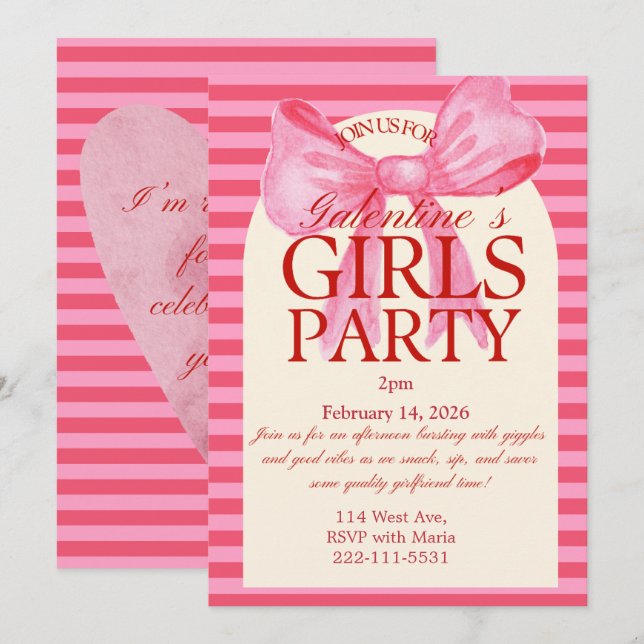 Galantines party Invitation (Front/Back)