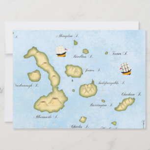 Galapagos Archipelago Map Tropical Islands Custom