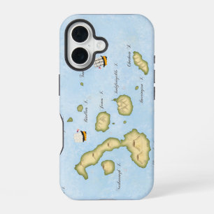 Galapagos Archipelago Map With British Ships iPhone 16 Case