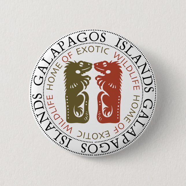 Galapagos Islands Iguanas 6 Cm Round Badge (Front)