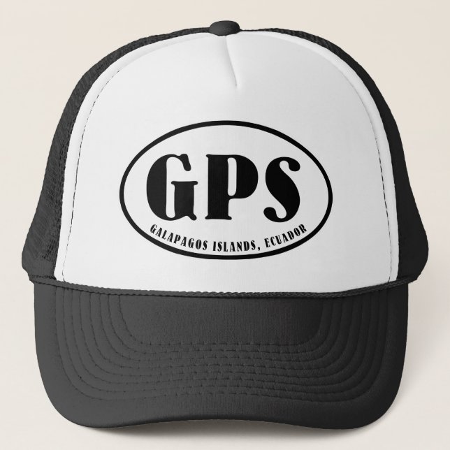 Galapagos Islands map and airport code Trucker Hat (Front)