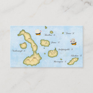 Galapagos Islands Map Personalised Calling Card