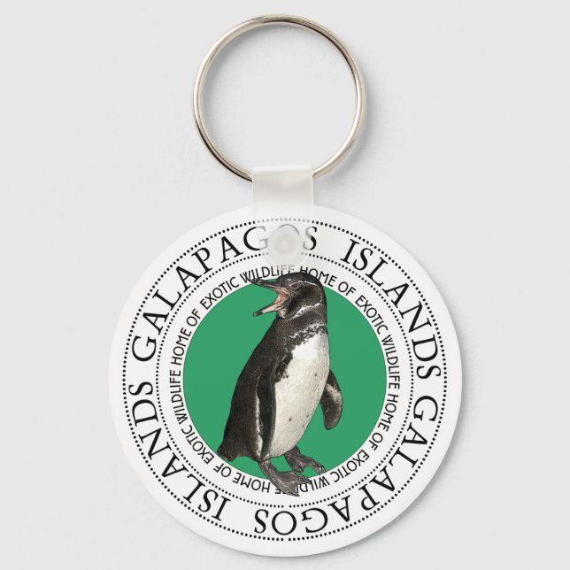Galapagos Islands Penguin Key Ring (Front)