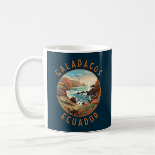 Galapagos Islands Retro Distressed Circle Coffee Mug