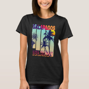 Galapagos Islands Retro Vintage Style Palm Tree T-Shirt