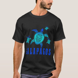 Galapagos Islands Sea Turtle Tribal Pattern Scuba  T-Shirt