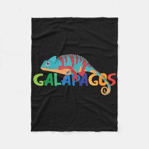 Galapagos Islands Summer Colourful Chameleon Exoti Fleece Blanket