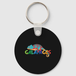 Galapagos Islands Summer Colourful Chameleon Exoti Key Ring