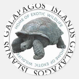 Galapagos Islands Tortoise Classic Round Sticker