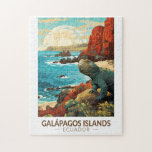 Galapagos Islands Travel Art Vintage Jigsaw Puzzle<br><div class="desc">Galápagos Islands in a vector art style. The Galápagos Islands is a volcanic archipelago in the Pacific Ocean. It's considered one of the world's foremost destinations for wildlife-viewing.</div>
