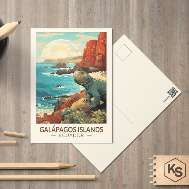 Galapagos Islands Travel Art Vintage Postcard (Creator Uploaded)