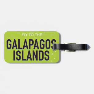 Galapagos Islands vintage travel poster art. Luggage Tag