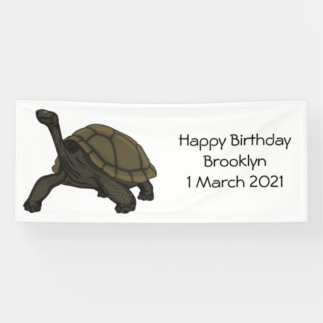 Galapagos land tortoise illustration  banner (Horizontal)