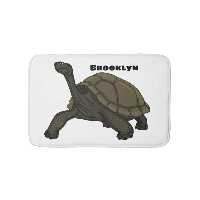 Galapagos land tortoise illustration bath mat (Front)