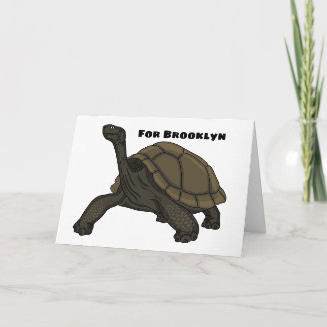 Galapagos land tortoise illustration card (Front)