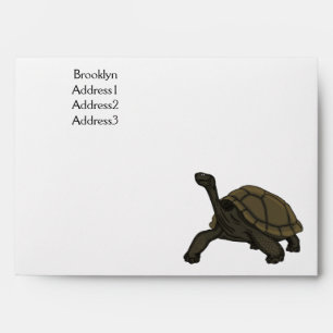 Galapagos land tortoise illustration envelope