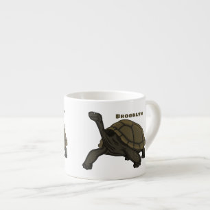 Galapagos land tortoise illustration espresso cup