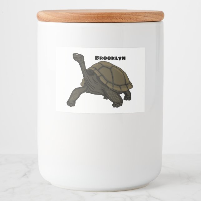 Galapagos land tortoise illustration food label (Front)