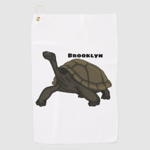 Galapagos land tortoise illustration golf towel